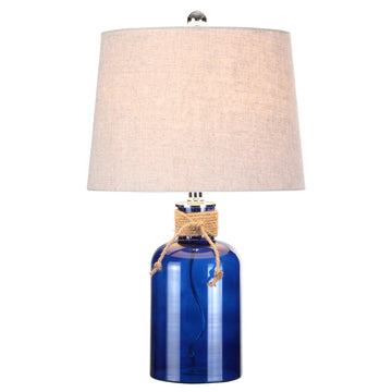 Azure 23.5" Glass Bottle LED Table Lamp - JONATHAN Y